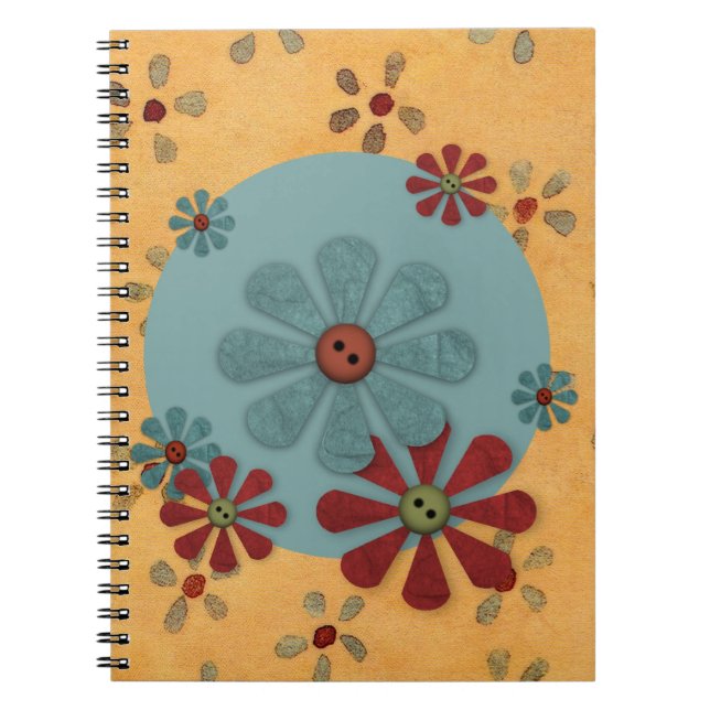 Country Button Flower Notebook (Front)