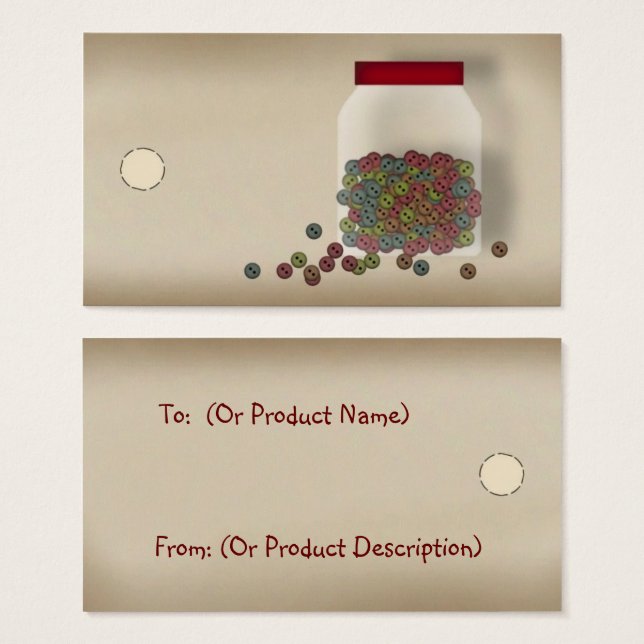 Country Buttons Hang Tag (Front & Back)