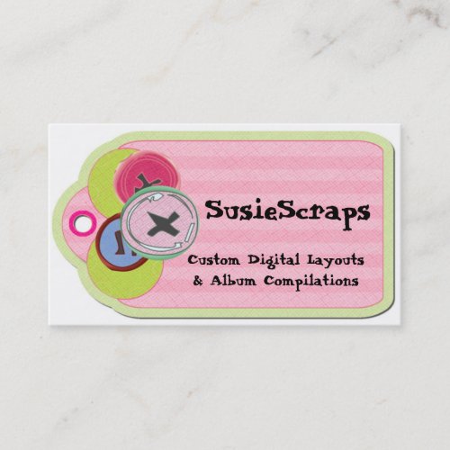 Country Buttons Scrapbooking Tag Business Card
