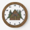 Country Cabin cartoon wall clock