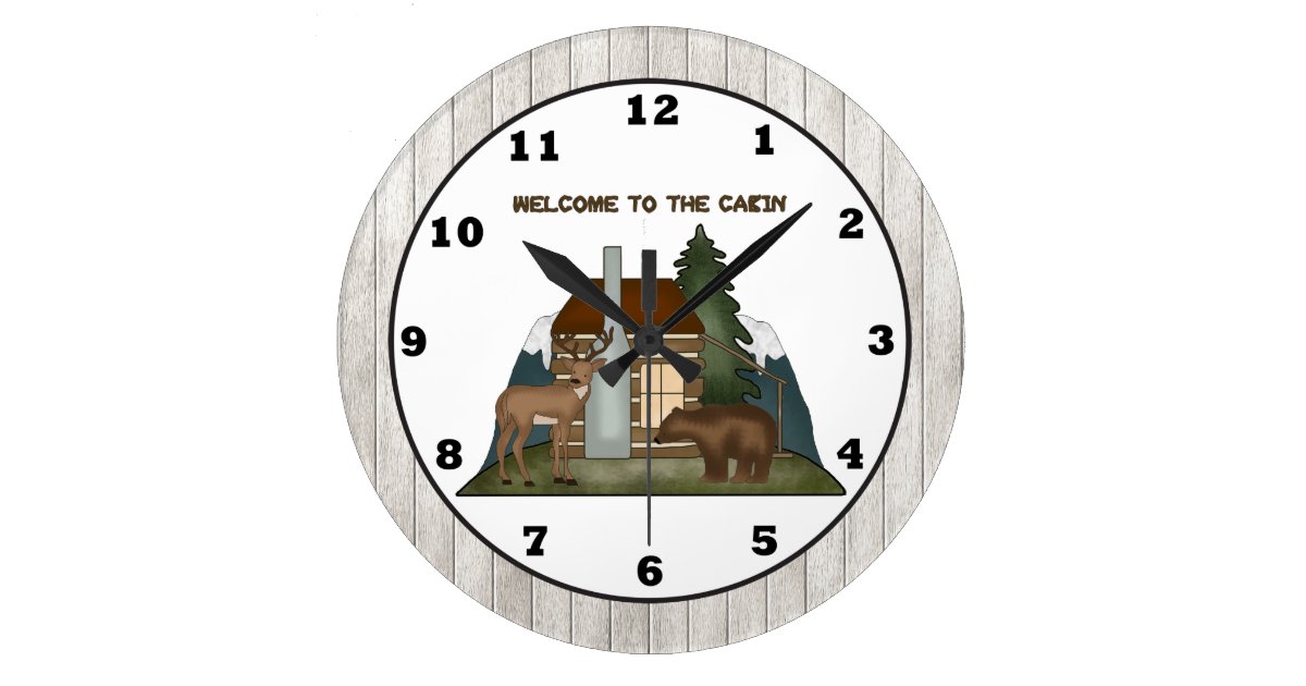 Country Cabin fun wall clock