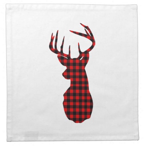 country cabin red buffalo plaid christmas deer cloth napkin