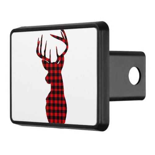 country cabin red buffalo plaid christmas deer hitch cover