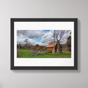 Country Cabins Mountain Photography Framed Art