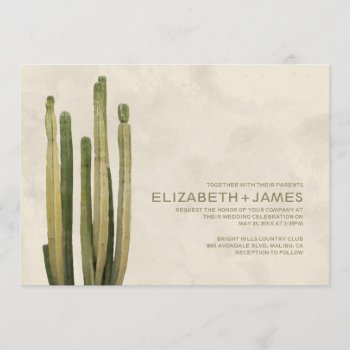 Country Cactus Wedding Invitations by topinvitations at Zazzle