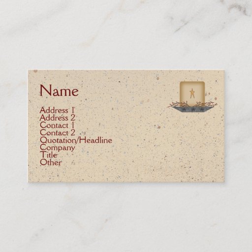 Customizable Country Candle Business Card