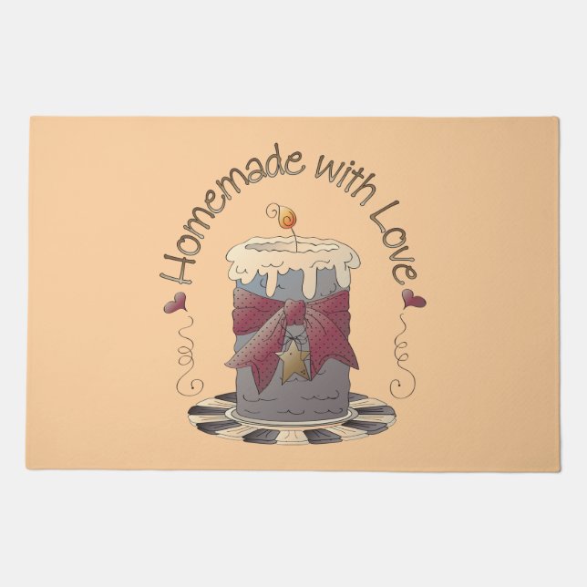 Country Candle Rustic Homemade with Love Doormat (Front)
