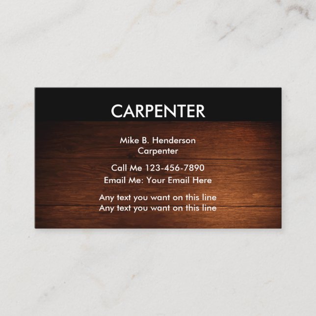 Country Carpenter Business Cards (Front)