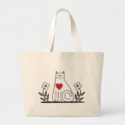 Country Cat Large Tote Bag