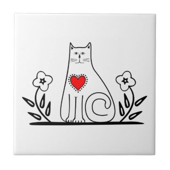 Country Cat Tile by bonfirecats at Zazzle