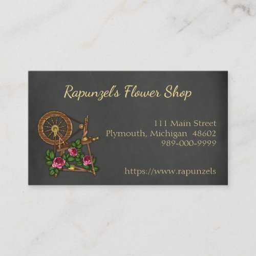 Country Chalkboard Flower Shop Business Card