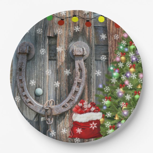 Country Charm Christmas Paper Plates (Front)