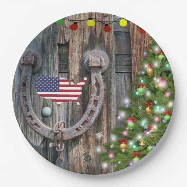 Country Charm Christmas Paper Plates (Front)