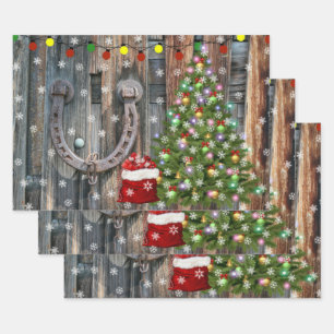 Country Charm Christmas Wrapping Paper Sheets