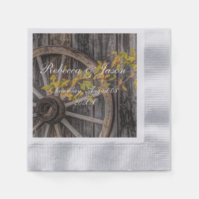 Country Charm - Rustic Western Wagon Wheel Napkins (Front)