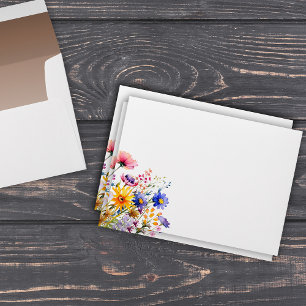 Country Charm Wildflowers Wedding Envelope