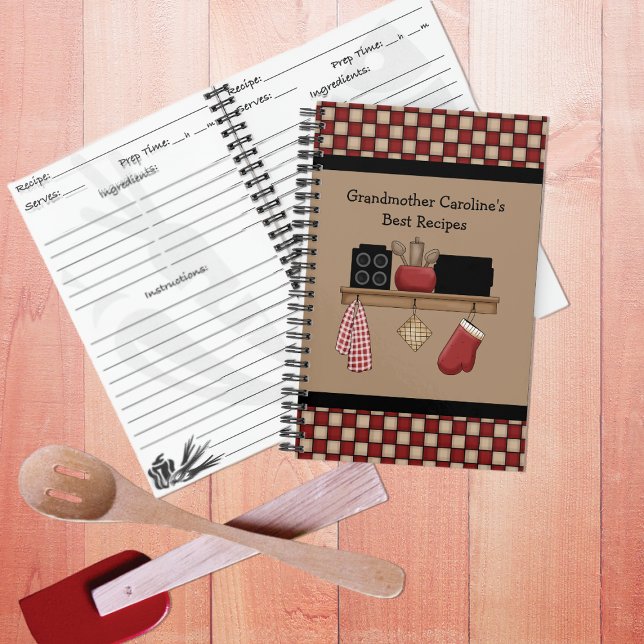 Country Check Recipe 2 Spiral Notebook (Creator Uploaded)