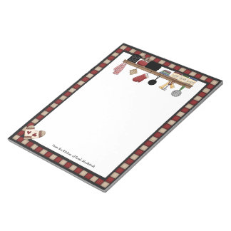 Country Check Recipes Notepad
