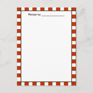Country Checkered Recipe Blank #2 Card