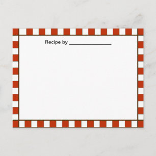 Country Checkered Recipe Blank #2 Card