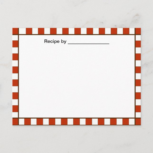 Country Checkered Recipe Blank #2 Card (Front)
