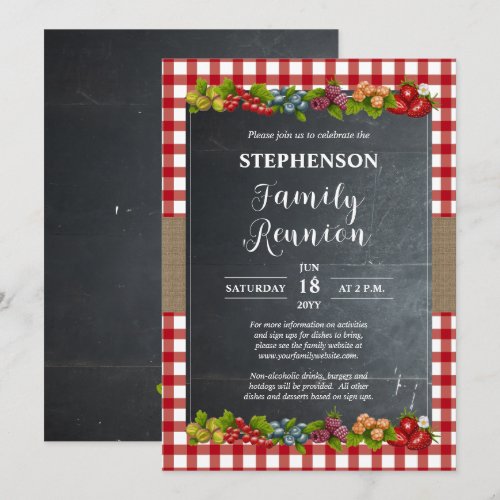 Country Checks Fruit and Chalkboard Family Reunion