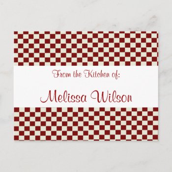 Country Checks Recipe Card by Lilleaf at Zazzle