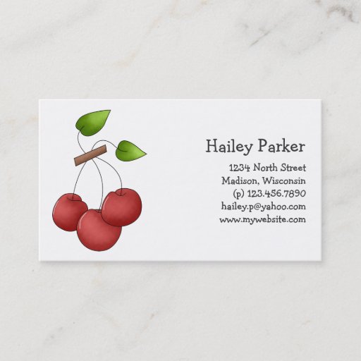 Customizable Country Cherries · Cherries Business Card Template