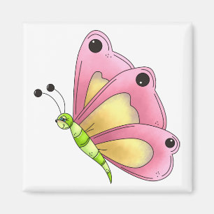 Country Cherries · Pink Butterfly Magnet