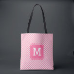 Country Chic Baby Pink Gingham Monogram Tote Bag<br><div class="desc">Carry your things with this sweet baby pink monogrammed all-over-print tote bag featuring featuring a country chic gingham pattern. Personalize it by replacing the placeholder text. For more options such as to change the font and it's size click the "Customize it" button. *Please note that the Zazzle Watermark that appears...</div>