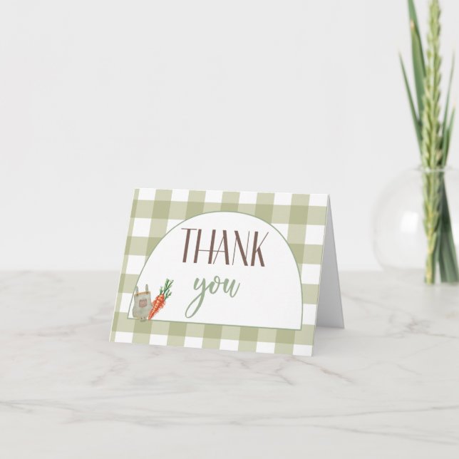 Country Chic Baby Shower Locally Grown  Thank You Card (Front)