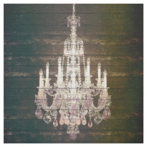 Country Chic Barn Wood Rustic Vintage Chandelier Fabric Zazzle Com