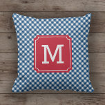 Country Chic Blue Gingham Name Monogram Throw Pillow<br><div class="desc">Decorate your home or dorm room with this country chic monogrammed pillow featuring a gingham pattern in blue. Personalize it by replacing the placeholder text. For more options such as to change the font and it's size click the "Customize it" button. *Please note that the Zazzle Watermark that appears in...</div>