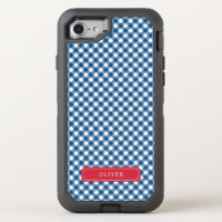 Country Chic Blue Gingham OtterBox Defender iPhone 8/7 Case