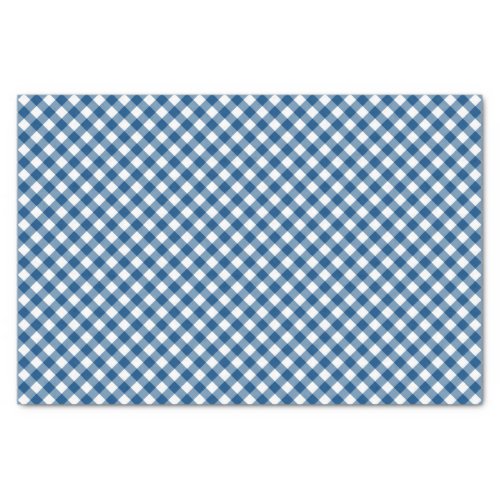 Country Chic Blue Gingham Pattern Tissue Paper