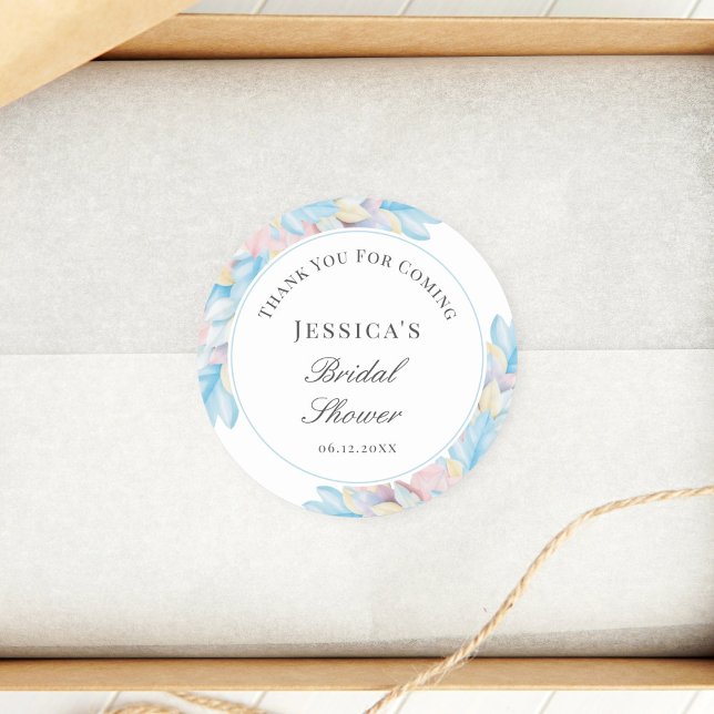 Country Chic Bridal Shower Thank You For Coming  Classic Round Sticker (Creator Uploaded)