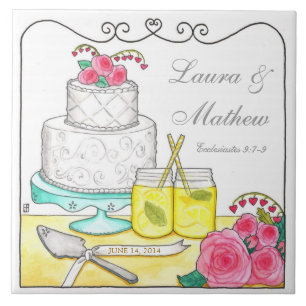 Country Chic Customizable Wedding Tile