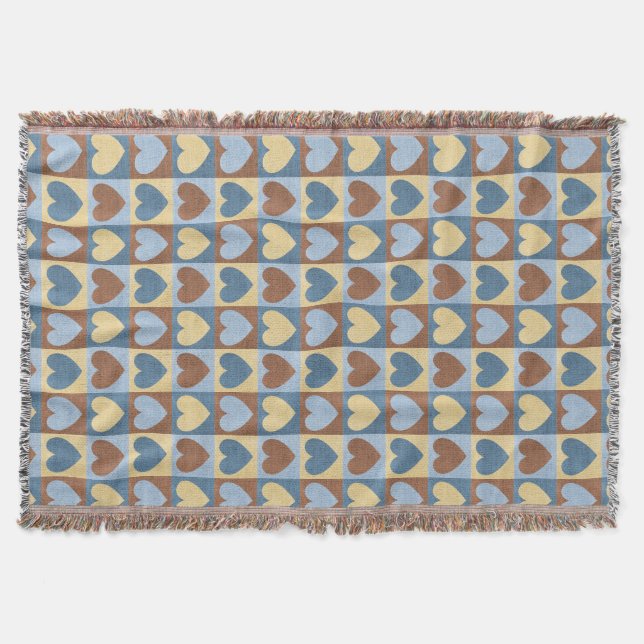Country Chic Hearts Pattern Throw Blanket (Front)