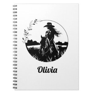 Country Chic Horse Cowgirl Western Personalized Notebook