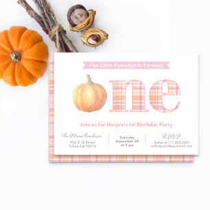 Country Chic Madras Plaid Girl 1st Birthday Party Invitation