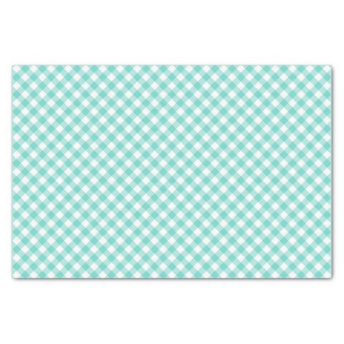 Country Chic Pastel Mint Turquoise Gingham Tissue Paper