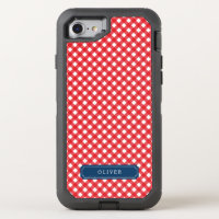 Country Chic Picnic Red Gingham OtterBox Defender iPhone 8/7 Case