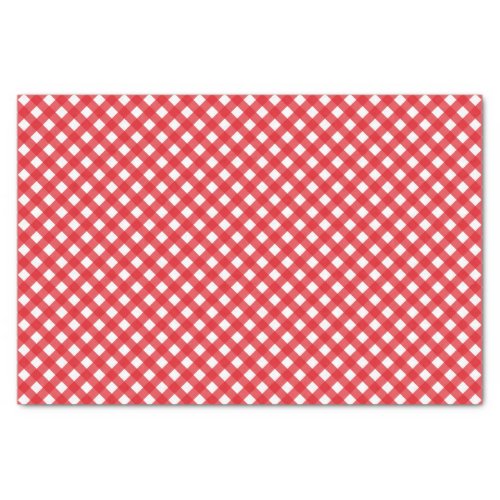 Country Chic Picnic Red Gingham Pattern Tissue Paper