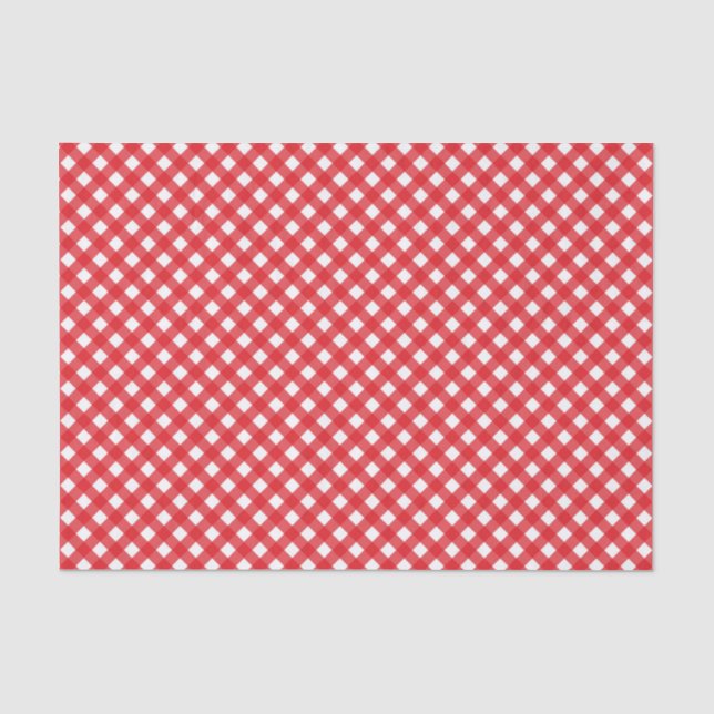 Country Chic Picnic Red Gingham Pattern Tissue Paper (Front)