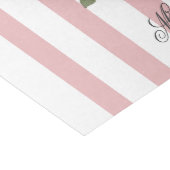 Country Chic Pink Striped Rose Bouquet Monogrammed Tissue Paper (Corner)