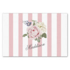 Country Chic Pink Striped Rose Bouquet Monogrammed