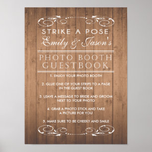 Country chic wedding Photo Booth Guest Book sign