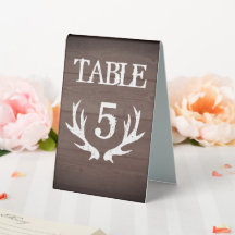 Country chic wood wedding table number tent signs