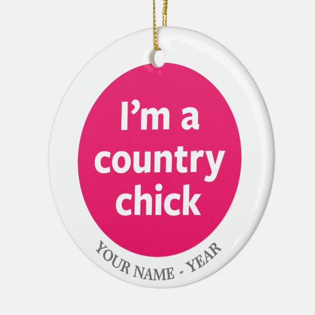 Country Chick Ceramic Ornament (Left)