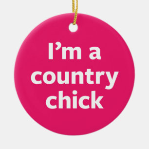 Country Chick Ceramic Ornament